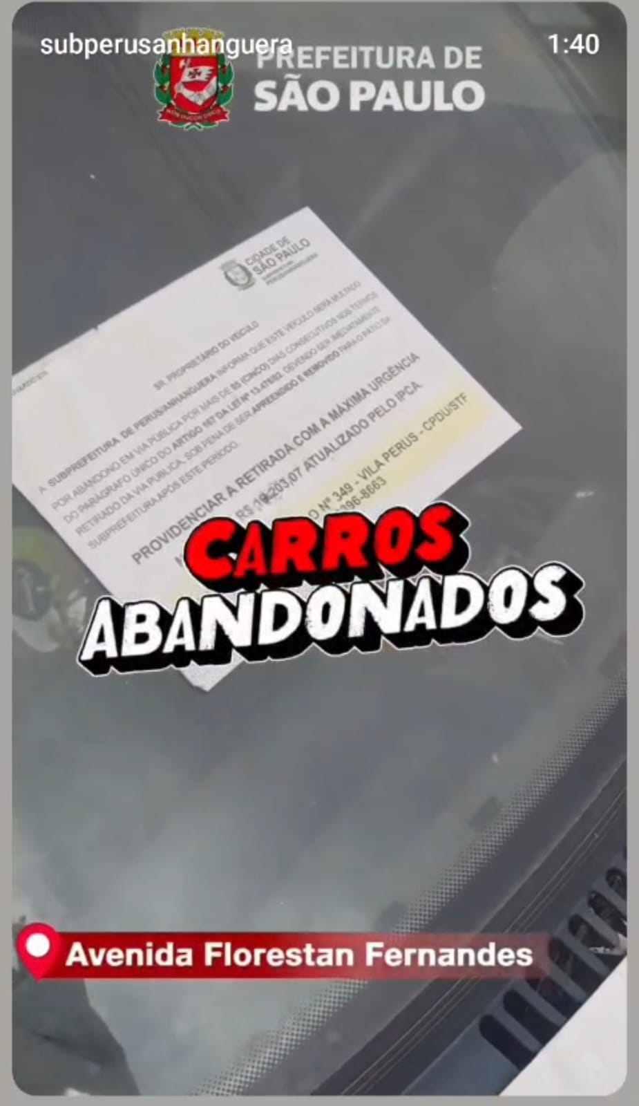Prefeitura de São Paulo intensifica fiscalização e remoção de veículos abandonados em vias públicas
