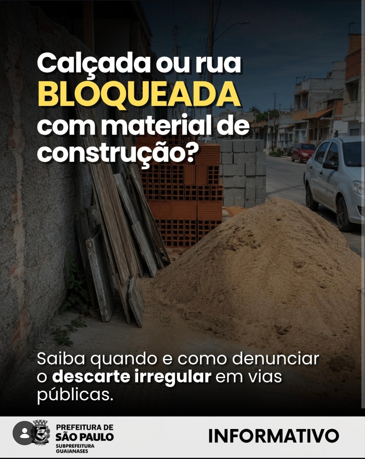 Calçadas e ruas bloqueadas prejudicam a circulação de todos e podem causar acidentes graves. ⚠️
